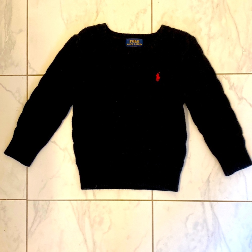 Polo Ralph Lauren, Black Knit Sweater Kids
